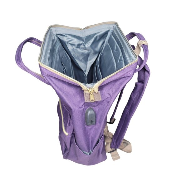 Himawari Large Capacity Purple Backpack With USB Port & Multiple Pockets travel - Picture 2 of 11